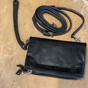 Frye Black Melissa Stadium Crossbody Wristlet
